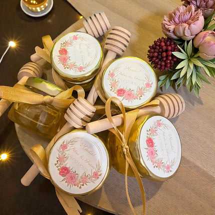 Elegantni vjenčani poklon zahvalnica od meda 25ml